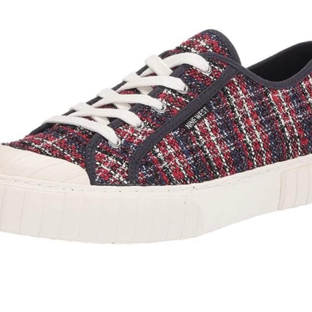 Nine West Women's‎ Hazie2 Sneaker Red Blue Plaid